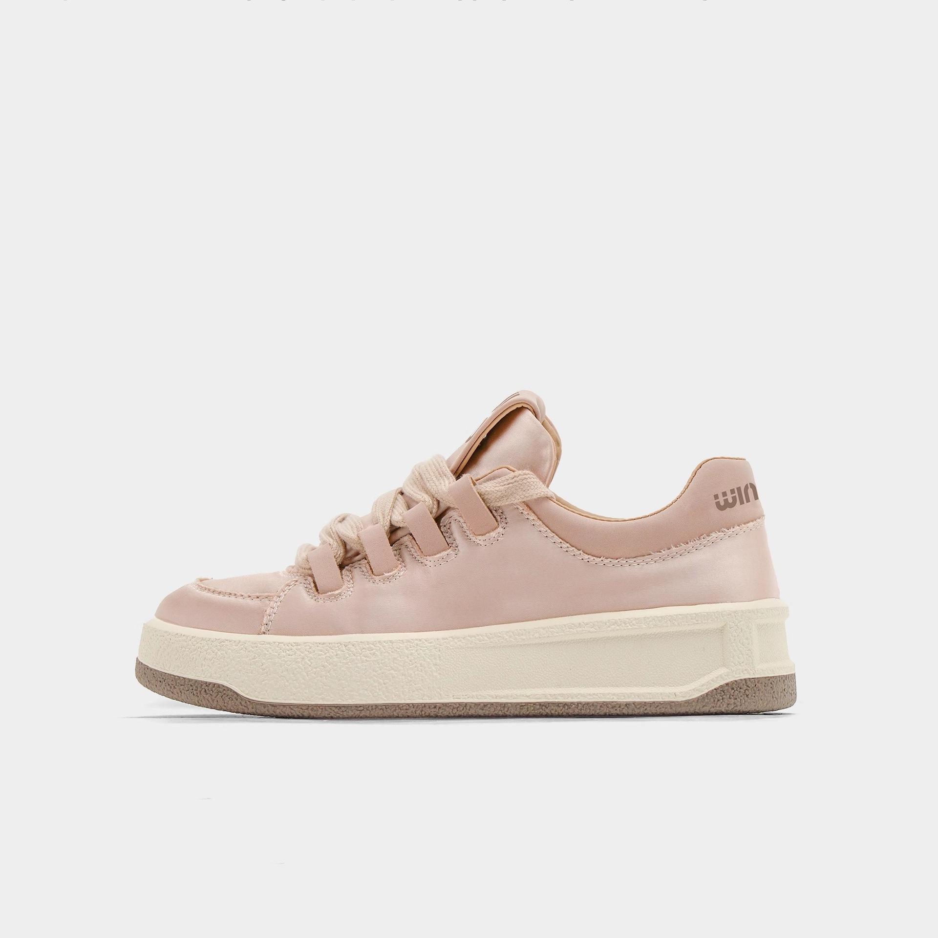 

Power Girl~ Атласные маленькие белые туфли женские весна 2024 новые повседневные спортивные универсальные туфли на платформе 40 розовый