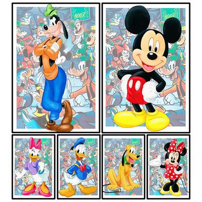 Malowanie po numerach diamentami 5D Disney Pełne haftowanie diamentami Kreskówki DIY Obrazy z cyrkoniami Zestawy do haftu krzyżykowego Rękodzieło Wystrój domu