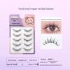 Peach Bear V-Shape False Eyelashes - Natural Messy Look, Transparent Stem, Glue-Free