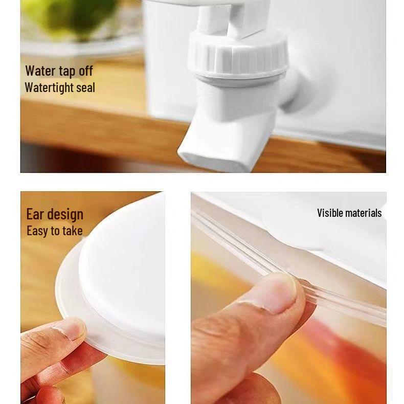 Large Capacity Cold Water Kettle with Faucet for Summer Beverages and Juice