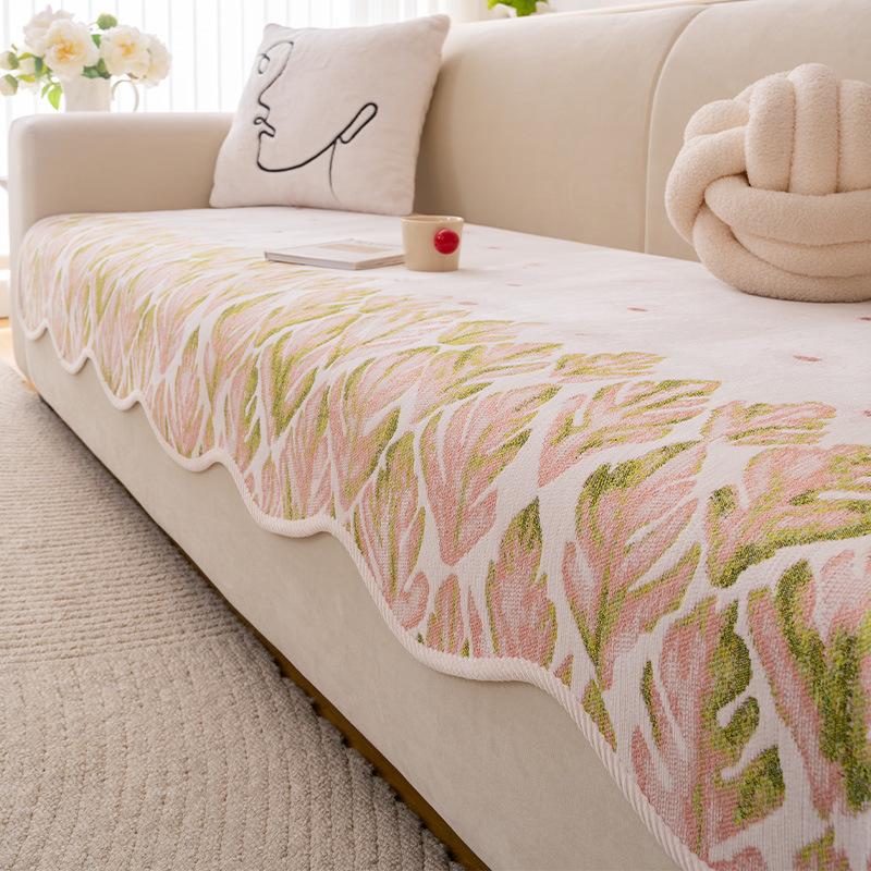 

New Special-Shaped Sofa Cushion Fixed Non-Slip One-Piece Leather Sofa Seat Cushion Universal Cover Towel For All Seasons 90*90cm