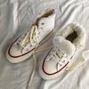Retro cotton shoes female winter student velvet black high-top cotton shoes 88