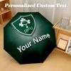 Ireland Rugby Automatic 8‑ribs Umbrella, Custom Name Text Personalized Folding Umbrella Rain Sun Gift