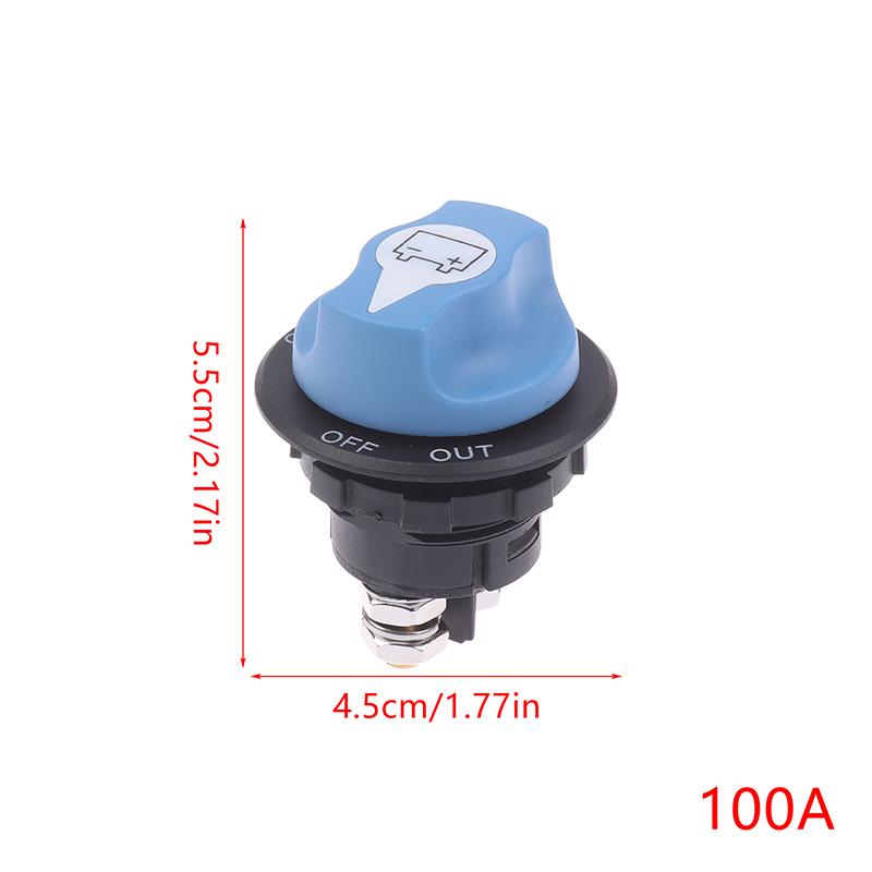Car Battery Race Rally Switch 50 100 200 300A Blue Battery Disconnector Isolator Cut Off Switch Kit For Rv Motorcycle Truck Boat