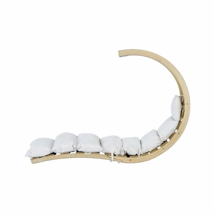 Chaise Longue Swing Lounger AMAZONAS - Crème - Bois - Panneaux de particules