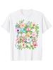 Floral Butterfly Watercolor Graphic Tee Men's Casual Round Neck Short Sleeve Cotton T-Shirt
