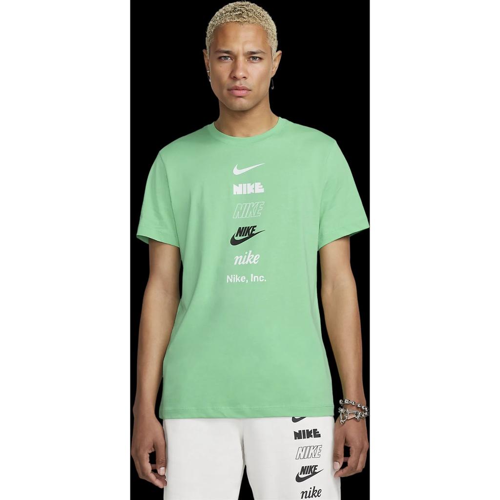 Nike Pullover mit Alphabet-Logo-Print, Rundhalsausschnitt, T-Shirt, Herren Oberteile, Grün DZ2876-363
