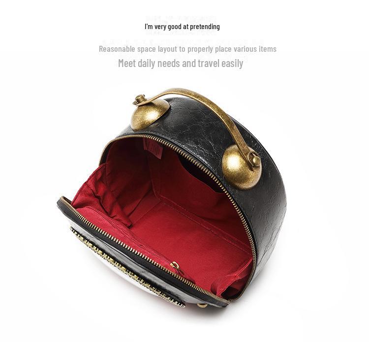 Retro PU Shoulder & Crossbody Handbag with AA Battery-Powered Walking Clock (Women's Bag D002#)