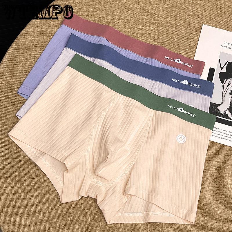 Men's Underwear Men's Pure Cotton Flat Corner Pants Comfortable and Breathable Square Corner Pants