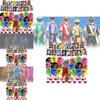 Narozeninové dekorace Mighty Morphin Power Rangers s balónky s dinosauří tématikou a vlaječkami na dort pro chlapce