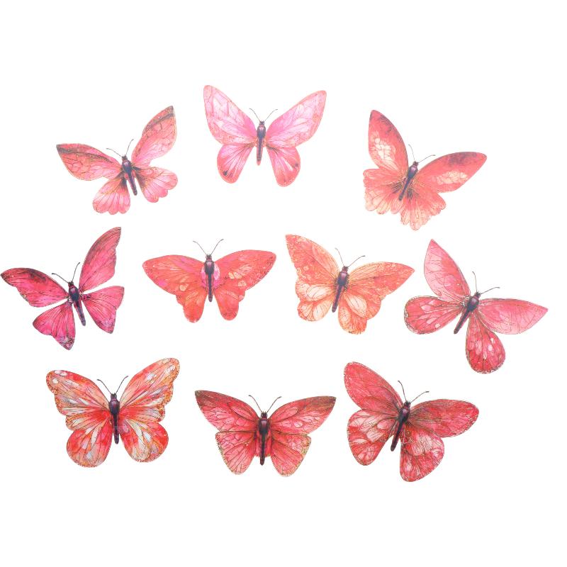 10Pcs 3D Hollow Colorful Butterfly Wall Stickers Pet Waterproof Decorative Stickers For Scrapbooking Diy Home Wall Journal