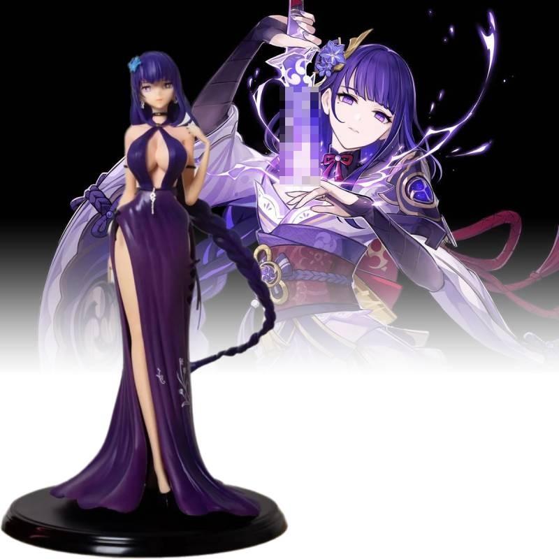 Genshin Impact Raiden Shogun Figurine Dress Game Cartoon Model Toys Gifts Fans