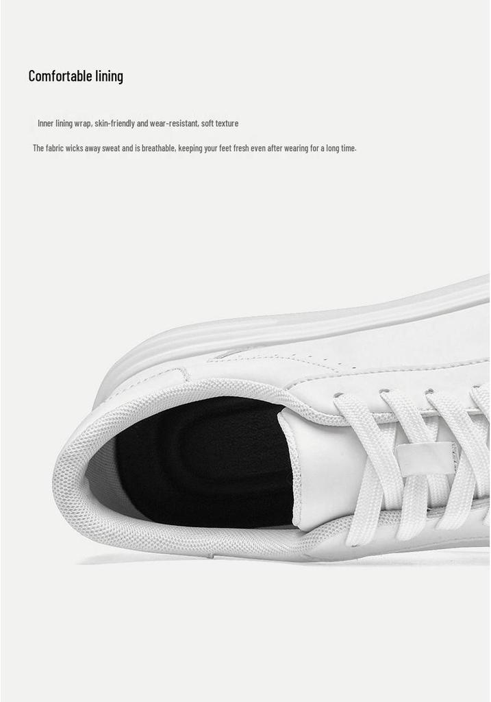 Men's Trendy Non-slip Thick-soled White Sneakers - Breathable, Versatile, Large Size Casual Sports Shoes