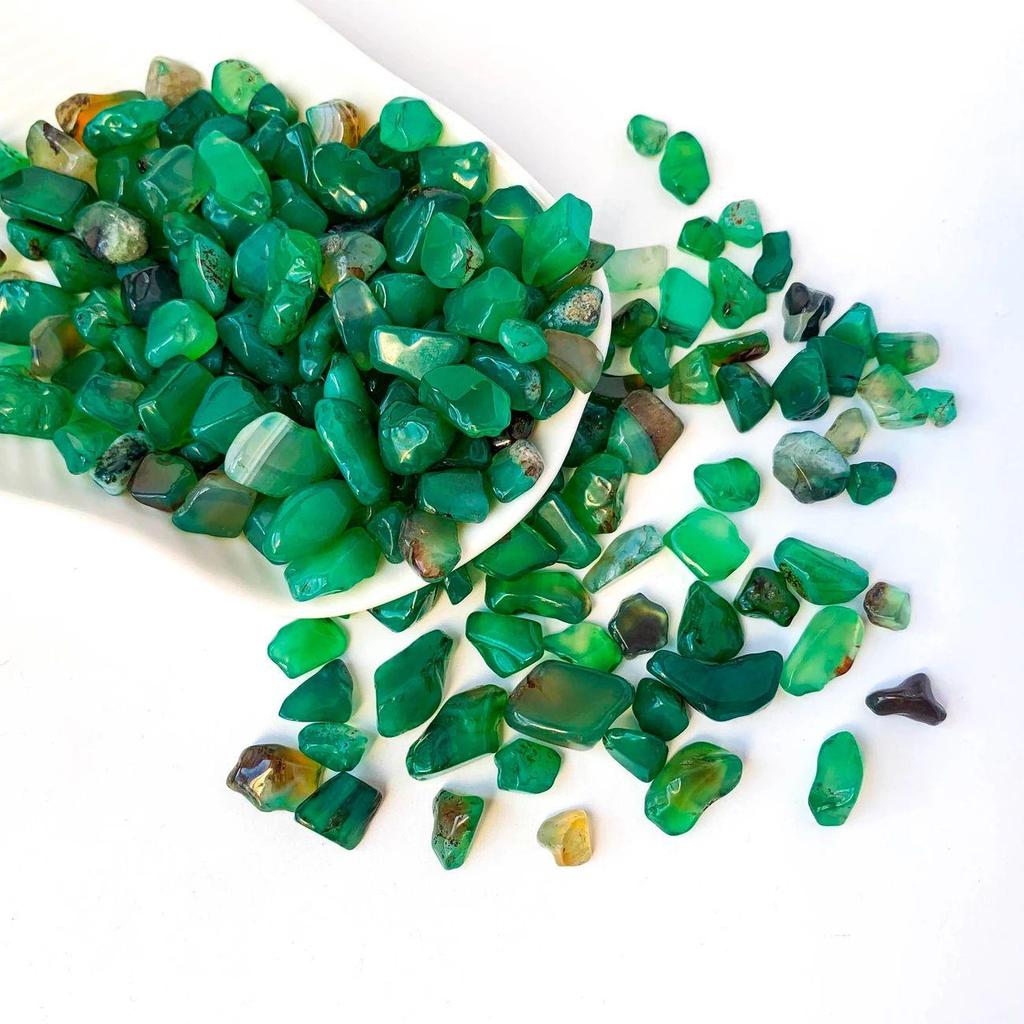 Natural Green Agate Crystal Slice for Jewelry Making, Wish Bottles, Garden Decor, Potted Plants, Aquarium, and Home Decoration.