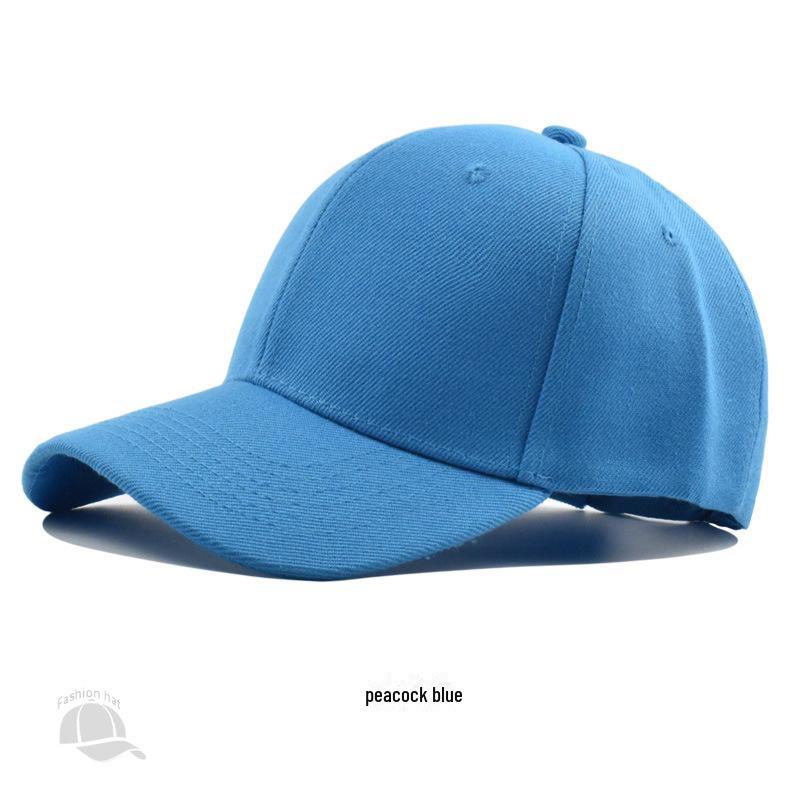 Korean Unisex Solid Color Embroidered Baseball Cap - Sun Protection