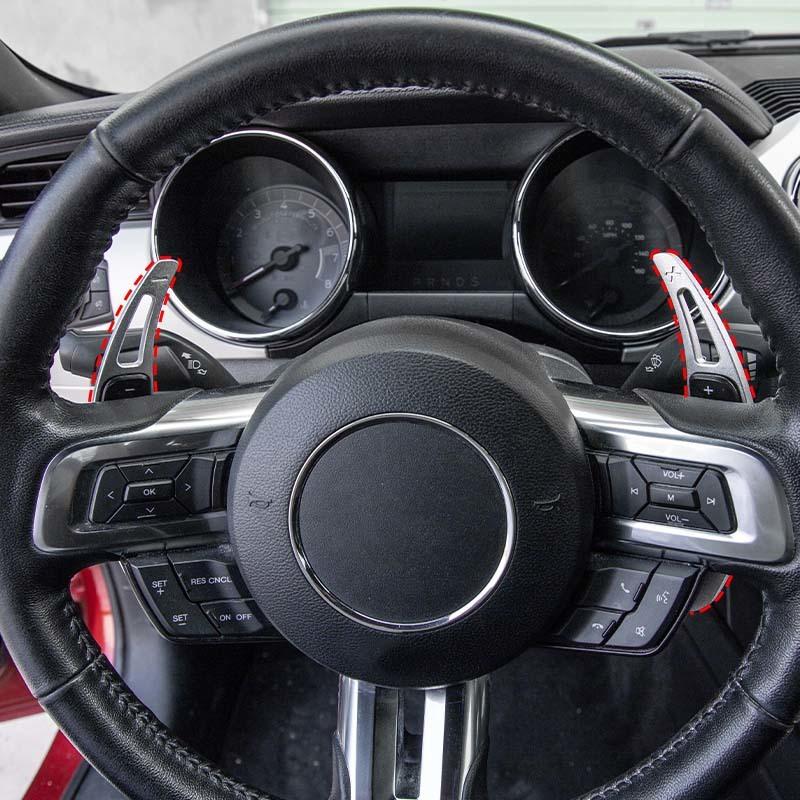 Car Shift Paddles Decorative Cover Stickers Fit For Ford Mustang 2015 Up Aluminum Alloy Interior Accessories