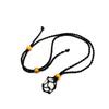 Adjustable Natural Black Stone Mesh Necklace with Woven Bag - Sweater Chain N168