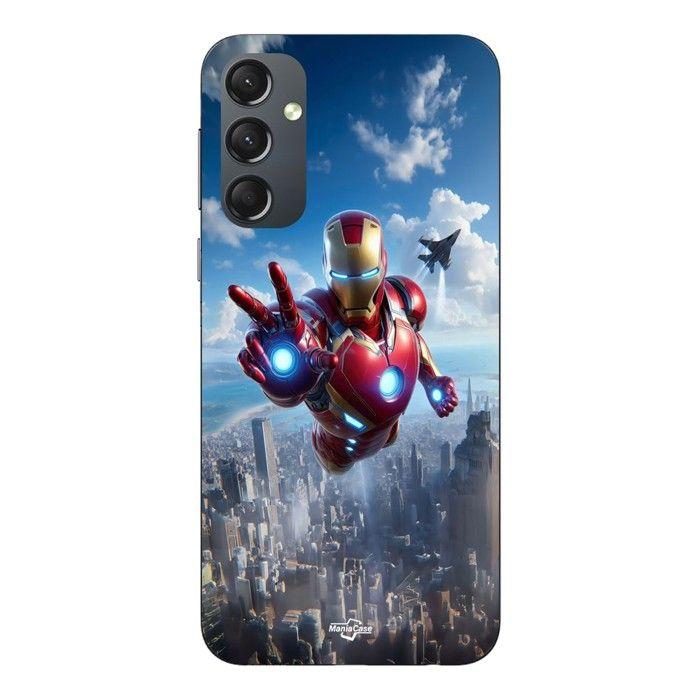 Coque de téléphone - MANIACASE - Samsung Galaxy S23 FE - Silicone - Noir - Iron Man