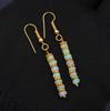 Natural Ethiopian Opal Bead Earrings, 925 Silver & 14k Gold