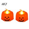 Atmosphere Lighting for Events 2Pcs Halloween Pumpkin Flameless Candles, Battery Operated LED Candle, Decorative Candles Party Supplies Light,
