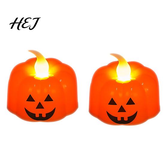 Atmosphere Lighting for Events 2Pcs Halloween Pumpkin Flameless Candles, Battery Operated LED Candle, Decorative Candles Party Supplies Light,