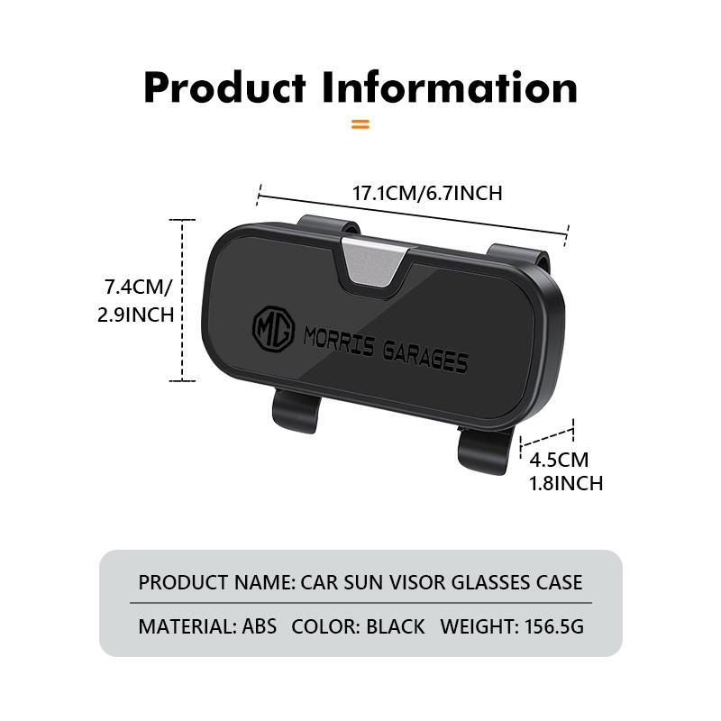 Car Sun Visor Sunglasses Holder Case Anti-Scratch Protective Box For MG GT 3 5 6 7 GS Pilot HS ZS ZX bfl2