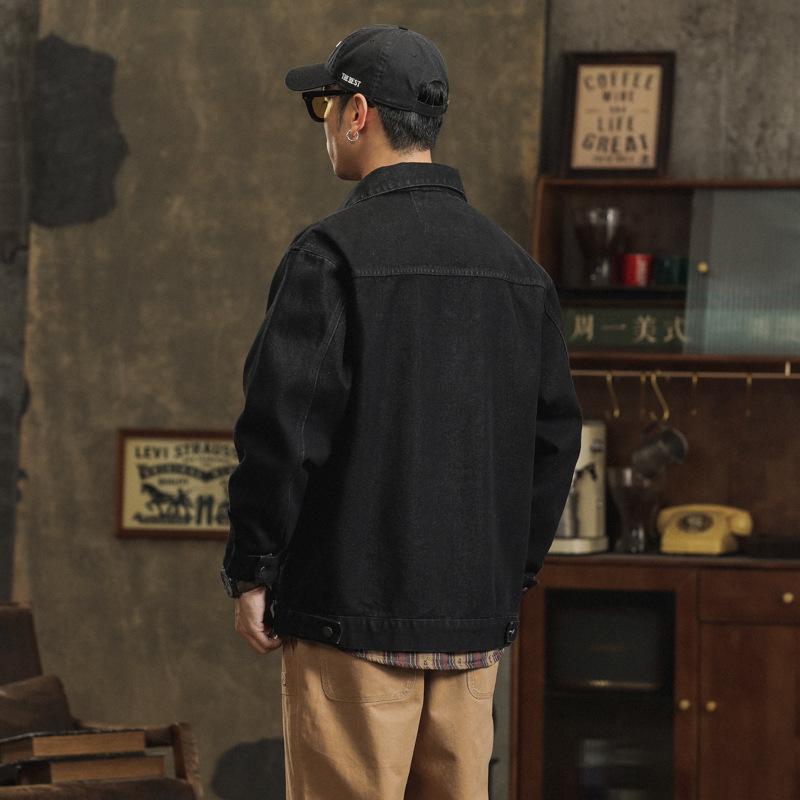 Весна и осень Новая мужская черная куртка Топ Короткая мужская корейская джинсовая куртка — фото 3