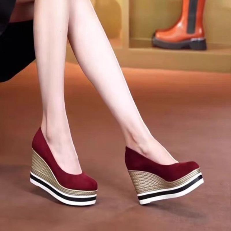 Fashion Espadrille Wedge Heel Shoes Women Pumps Pointed Toe Platform Shoes High Heels for Work Party Wedding Shoes