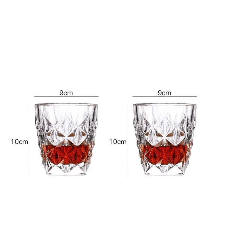 

2 Pcs European Retro Relief Cocktail Cups Engraved Pattern Glass Cups Creative Engraved Cups Christmas Gift Outdoor Camping Cup