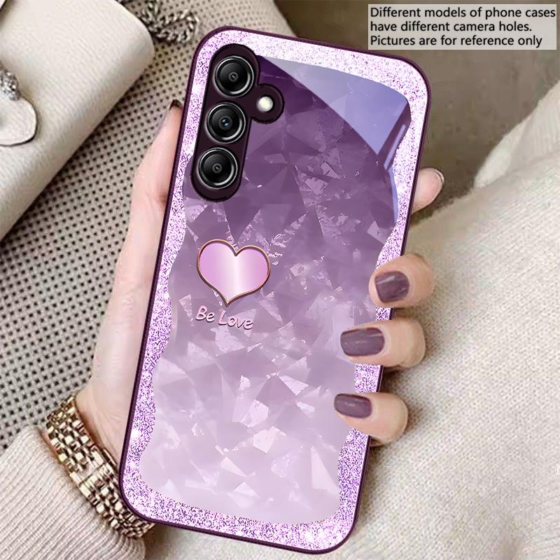 Gradient Purple Heart For Samsung A 20 30 22 23 24 25 26 31 32 33 34 35 42 50 51 52 53 54 55 56 70 71 72 73 5G glass phone case