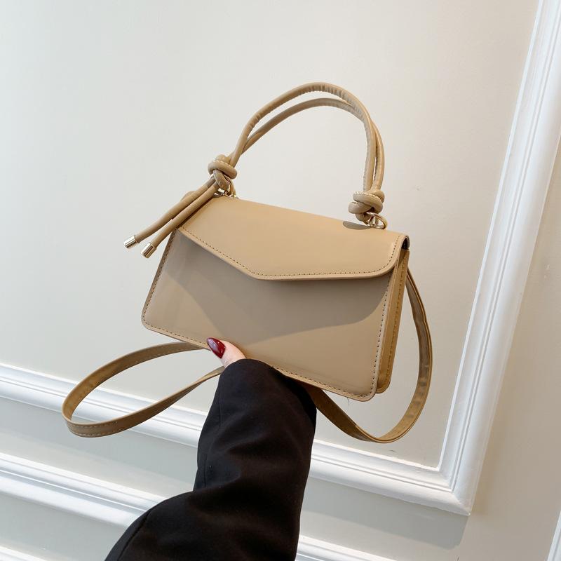 Temperament Simple Solid Color Small Bag Women'S Handbag Spring Versatile Shoulder Messenger Small Square Bag