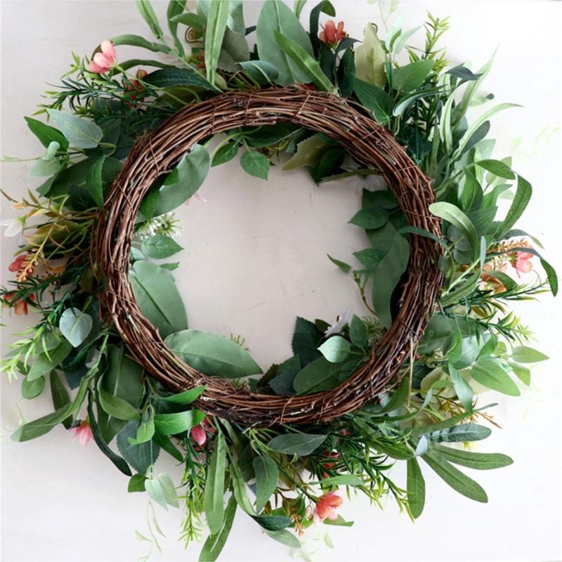 Artificial Flower Wreath Spring Wreath Decoration for Front Door Farmhouses Garden for Wedding Party Home Decoration
