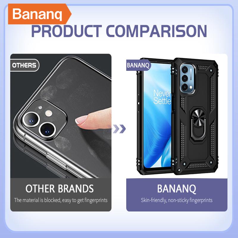 Peaktop Stoßfestes Armor Metallringständer Cover für One Plus 9 7 Pro Magnetische Autohalterung Handyhülle für One Plus Nord N200 5G