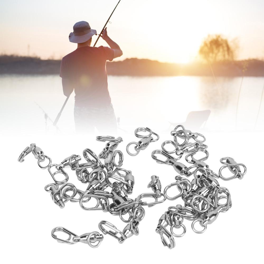 30PCS High Strength Fishing Bearing Swivels Stainless Steel Ball Bearing Swivels  Saltwater Fishing