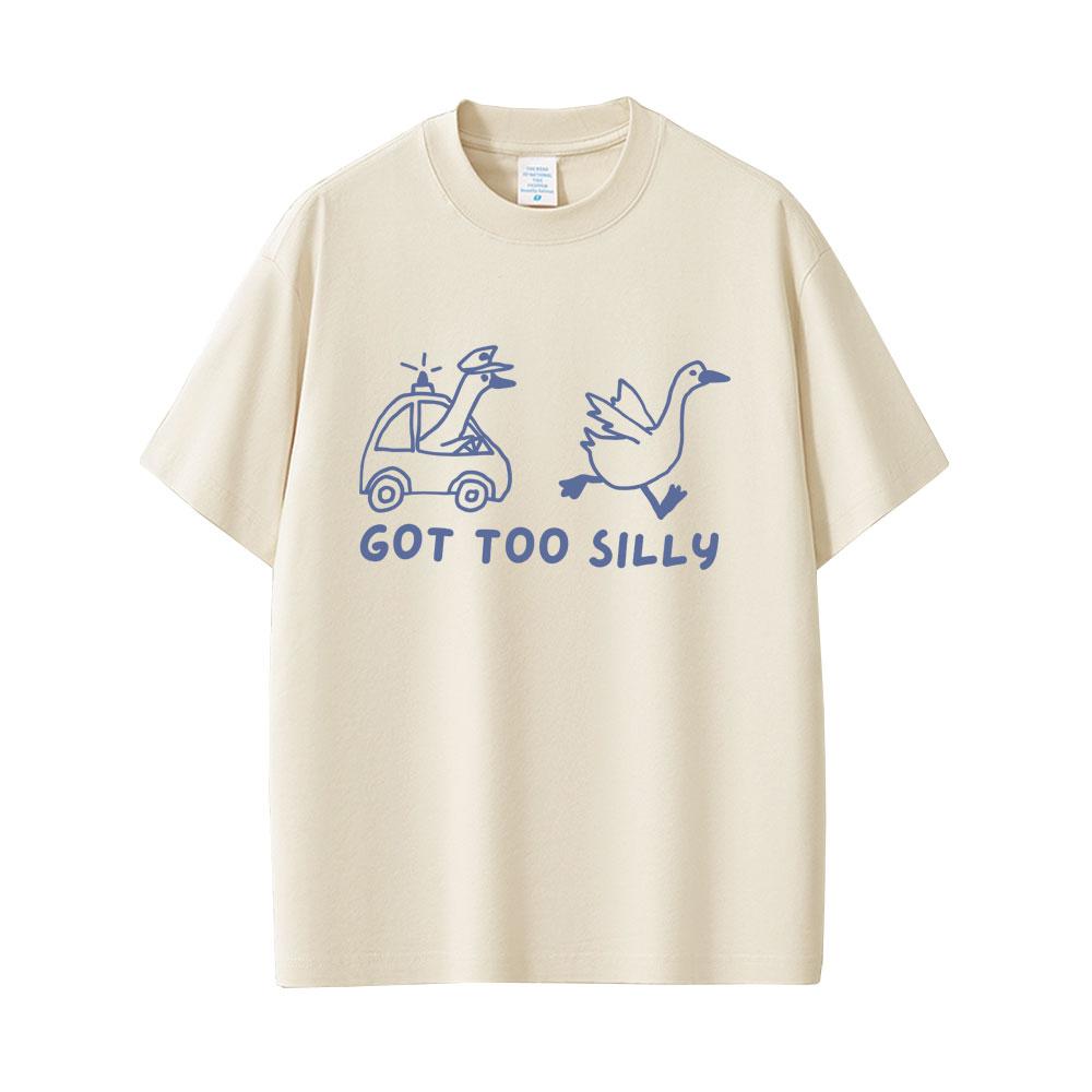 Camiseta Gráfica Engraçada de Ganso Bobo Meme Unisex Casual Algodão Puro Vintage Manga Curta Respirável Streetwear