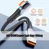 Durability Braided USB to USB C Cable for Phone 15/16 6A 66W Charging Cord Data Transmission with Right Angle Design