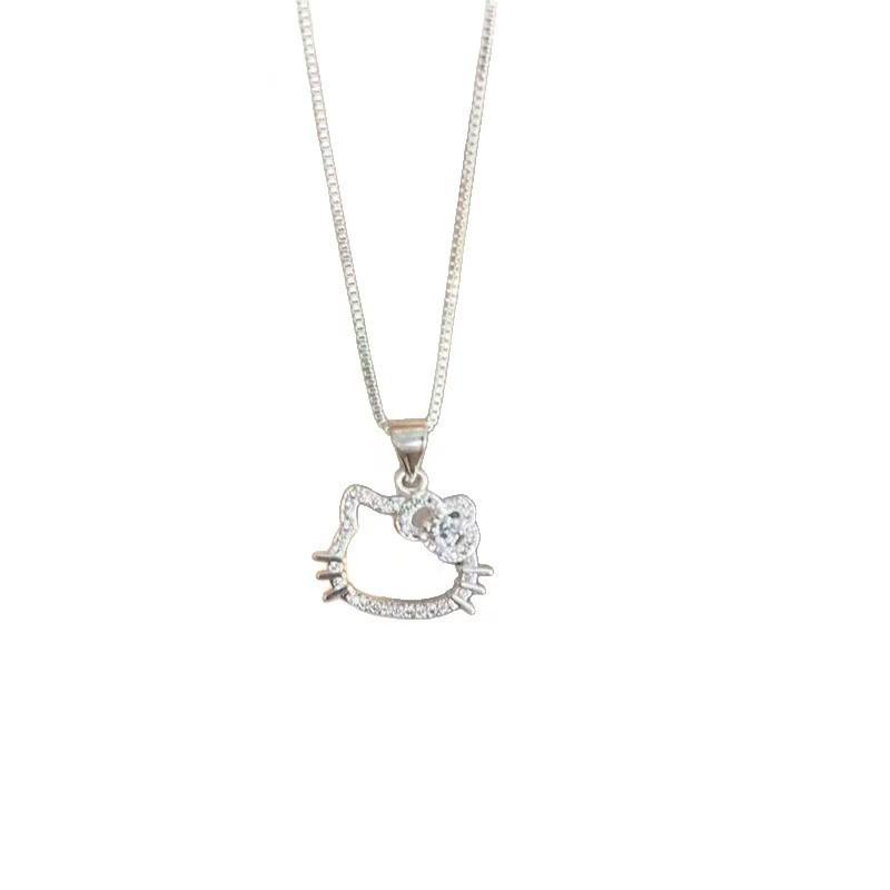 Hollow KT Cat Necklace - Elegant & Versatile Gift for Girlfriend or Best Friend