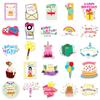 50 Waterproof Cartoon Birthday Stickers for Kids - DIY Journal, Card Making, and Water Cup Decoration