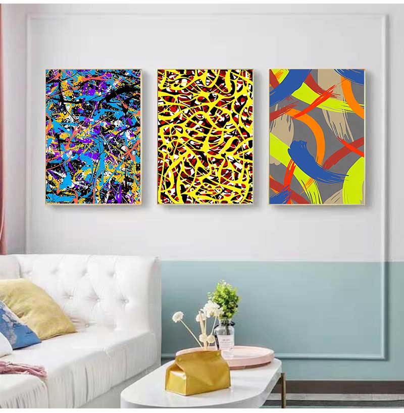 Classic Abstract Art Poster, Colorful Line Image Printing Canvas Art Painting, Used for Home Room Decoration Poster, Frameless