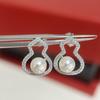 High End Jewelry Gourd Pearl Hollow Earrings Sub Gold Material Thick Gold Electroplating Daily Wear for Birthday Party