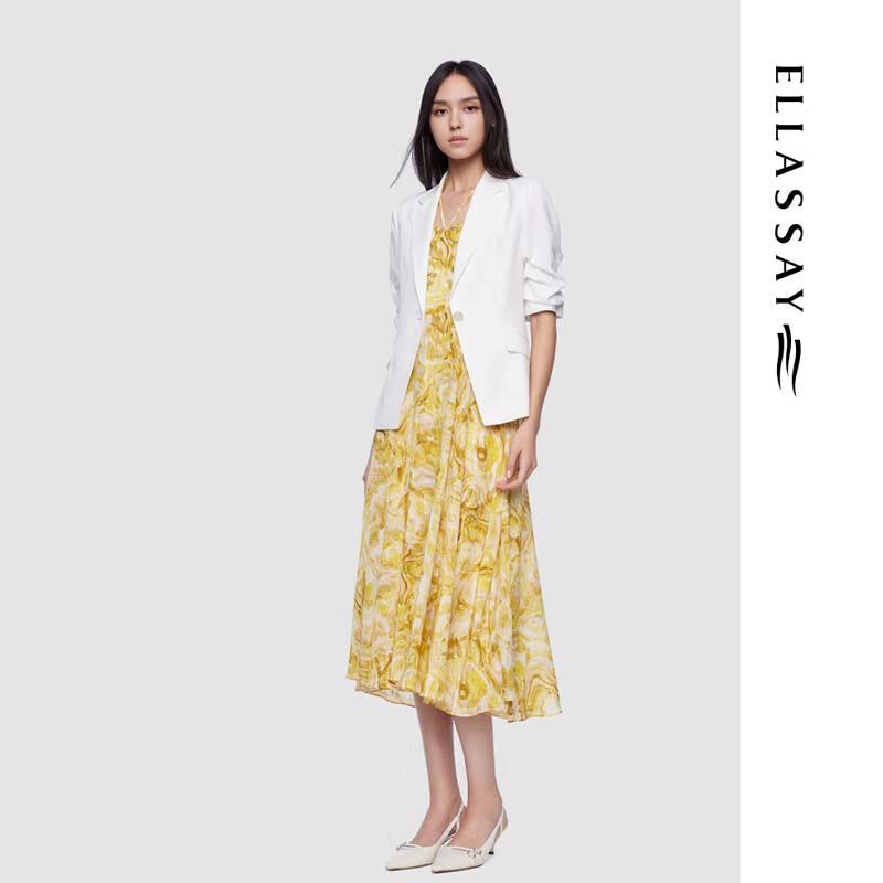 ELLASSAY Women's Pleated Slim-Fit Half-Sleeve Blazer