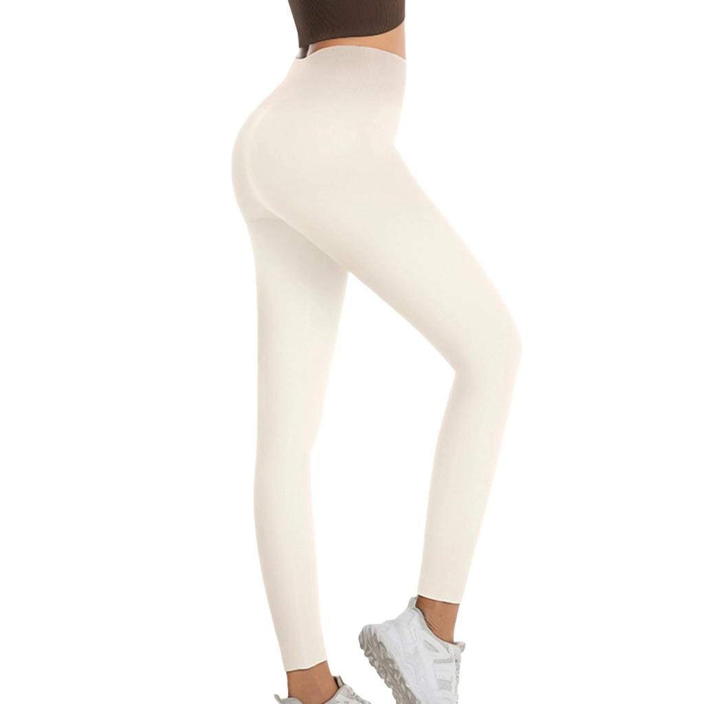 Hohe Taille Yoga Leggings für Damen Nahtlose Bauchkontrolle Trainingshose Leichte Laufstrumpfhose Dehnbar Schlanke Passform Sportbekleidung