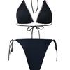 Women's Two Piece Swimsuit Sexy Lace Trimmed Bikini with Tie Up Bows 0898