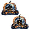 Decorative Holiday Gift for Friends Halloween Pumpkin Haunted House Static Window Stickers, Waterproof PVC Castle Outdoor Balcony Stickers