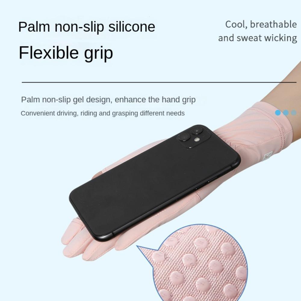 Ice Silk Sun Protection Riding Gloves Anti-UV Summer Driving Gloves Women Sunscreen Gloves  Ladies