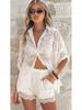 2025 Trendy European & American Fashion Button Shirt and Shorts Set