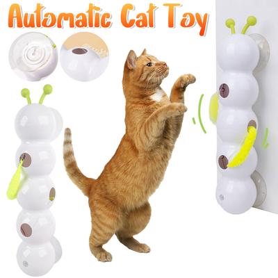 Caterpillar Interactive Cat Toy Motion Activated Teasing Cat Toy Rechargeable Automatic Cat Toy with Tail for Indoor Cats