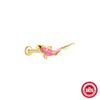 S925 Sterling Silber Diamantbesetztes Koi-Tier Flachkopf Gewinde Piercing Knochennagel Klassische Ohrringe