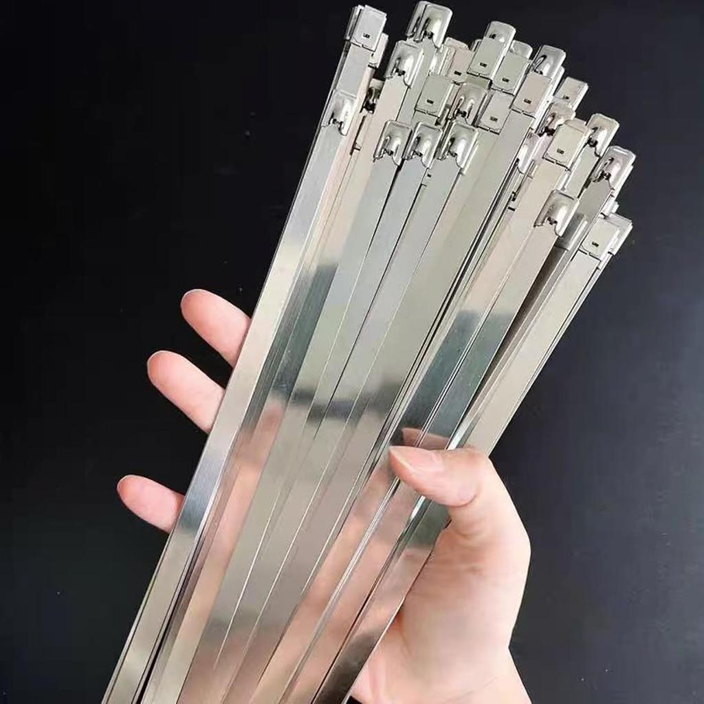 Metal Zip Tie Gun Kits, Stainless Steel Cable Tie Tool with 100pcs 11.8inch Metal Cable Tie Of Uv-Resistant Heavy-Duty Metal zip Ties, Chain Link