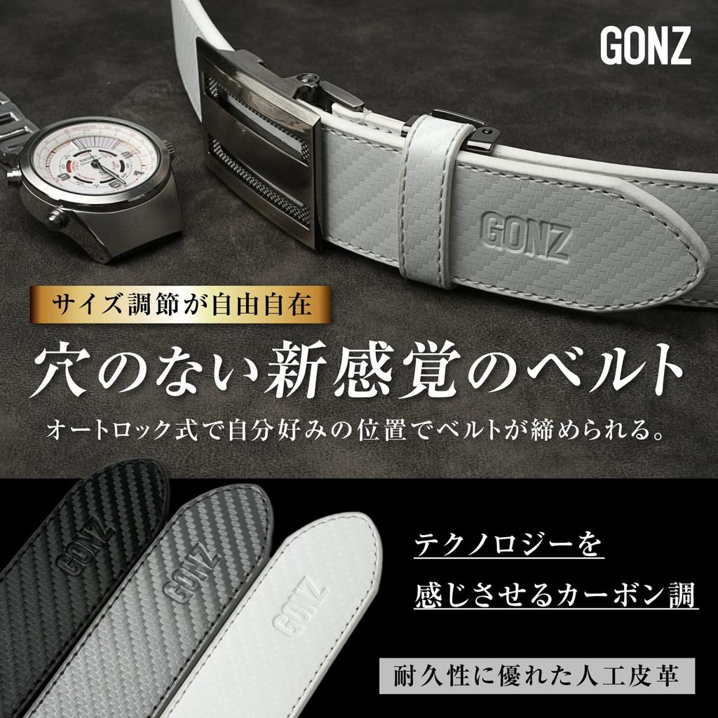 GONZ Golf Stylish and Plus White Men's Belt, Stylish, Adjustable, Sizes,